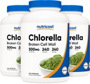 Nutricost Chlorela Cápsulas (3 frascos) 500mg, 240 Cápsulas