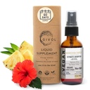 Complexo de Magnésio Tri - Biglicinato de magnésio, Citrato e Taurate Spray Líquido 300mg w/Raw Vitamina C para Promoção da Serenidade, Descompressão Corporal - Hibiscus & Pineapple Flavor 60ml (2 onças)