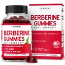 Gummies Berberine com canela de ceilão (1,200mg) Suplemento de canela de ceilão sem açúcar Premium para adultos - Terceira parte testado, não-GMO & Made in USA - 60 Count Mastigable Gummies