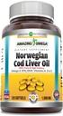 Incrível Omega Norueguês Bacalhau Óleo de fígado (Omega-3, EPA / DHA) Suplemento □ 1000 Mg Por Servindo □ 120 Softgels