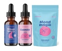 JoySpring SleepBerry Melatonina Líquida, Citrato de magnésio e gotas de glicinato, e Mood Saffron Pixie Stick para crianças