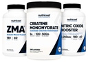 Nutricost Creatina 500 Grams, óxido nítrico 180 Cápsulas e ZMA 180 Cápsulas
