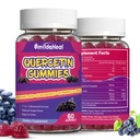 2 Pacote Quercetin Gummies 1200MG, Quercetin Gummies com bromelaína, Zinco Vitamina C, Sistema imunológico Gummy Vegan para Adulto & Kid, 120 Vegan