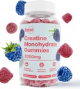 Creatina gomas mono-hidratadas para homens e mulheres - alta pureza azedo azul framboesa- creatina mastigável Gummy infundido para força muscular & energia Boost, Biodisponível pré-trabalho Suplemento