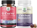 Pacote de G-Curve Butt and Breast Enhancement Pills - Herbal Enhancer pode apoiar curvas de escultura corporal e pastilhas de cálcio de alta absorção para mulheres com vitamina D3 para saúde óssea e suporte imunológico