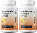 Balancebreens Bromelain 500mg, 120 Cápsulas - Pineapple Extract Enzima Digestiva, Suporta Digestão e Suplemento de Saúde Conjunta