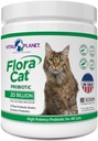 Planeta Vital - Flora Cat Probiótico em pó Suplemento com 20 Culturas de Bilhões e 10 Deformações Diversas Probióticos de Alta Potência para Todos os Gatos para Digestivo Felino e Imune Suporte 30 Scoops 3,92 oz