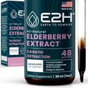 E2H Elderberry Syrup - Suplemento de antioxidantes potentes de extrato de elderberries orgânicos - Sambucus Elderberry Syrup para crianças e adultos para apoio imunológico - Não-GMO, Vegan - 2 Fl Oz