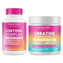 Pink Stork Stress Supplements Suporte para Mulheres Complexo de Cortisol com Adaptogens & Creatine Mono-hidratado em pó
