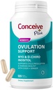 Suporte de Ovulação do PLUSO CONCEIVE Myo-Inositol & D-Chiro Inositol para Mulheres Fertilidade , PCOS Suplementos para Saúde Reprodutiva Equilíbrio Hormônio para Mulheres , COQ10, Ácido Fólico, Ginger , 30 Dia Fornecimento
