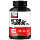 FORCE FACTOR Beterraba + Cogumelos Suplemento para Grande Saúde, Beterraba Raiz Cápsulas com 7 Cogumelos Funcionais, Mane Leão, Cordyceps, & More, Sem Soja, Não-GMO, 120 Cápsulas