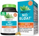 Zenwise Health No Bloat Digestive Enzymes for Gut Health, Gas & Bloating Alief - Multi Enzimas Digestion Supplement with Probióticos, Ginger, Acumérica Dandelion & Lactase - Homens & Mulheres - 100 Contagem