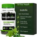 Suplemento de desodorante interno .Schlorophyll Natural 30 Cápsulas para Controle de Odor Corporal, Gut Health, e Breath Fresh Vegan, Detox Support & Skin Health .
