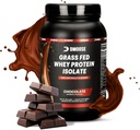 Pó de proteína de whey alimentado de grama DMooose - para o crescimento e recuperação muscular, naturalmente adoçado e aromatizado, rico em aminoácidos, rápida absorção Fórmula de desempenho (2 Lbs, Chocolate)
