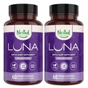 Aninhado Naturals Luna Sleep Aid - Não-Habit formando pílulas naturais para dormir para adultos com ingredientes naturalmente fonte - Raiz Valeriana, Melatonina, Camomila, Limão Balm, e Mais - 120 Cápsulas Vegan