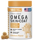 Óleo de salmão para cães - 180 mastigar macio Omega Doces para pele e casaco - mistura de óleo de peixe de ácidos gordos essenciais, Omega 3 e 6, vitaminas, antioxidantes e minerais - Made in USA