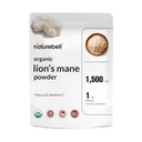 NatureBell Organic Lions Mane Powder 1.500mg Por Servindo, 1lb □ Corpo Frutado inteiro & Mycelium Mushroom Fonte – Foco, Memória, & Imune Health Supplement – Não-GMO, Vegan