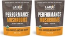 Laird Superfood Organic Performance Mushroom Mend with Chaga, Cordyceps, Lion's Mane and Maitake for Energy and Cognition, 3.17 oz. Saco, embalagem de 2