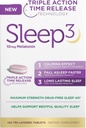 NB Sleep3 Triple Action Time Release Melatonin Sleep Aid, 10mg, Maximum Strength, Drug-Free, 120 comprimidos tri-layered, com L-Theanina