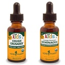 Herb Pharm Kids Certified-Organic Alcohol-Free Cough Crusader Liquid Herbal Formula, 1 Once & Kids Certified-Organic Alcohol-Free Echinacea Glicerite Liquid Extract, 1 Once