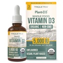 Planta-D3 Vitamina Orgânica D3 5000 UI - Vegan, força máxima líquido sublingual D3 gotas - 200% maior absorção - 100% planta-baseado forma colecalciferol - dosagem ajustável para todas as idades (1 oz líquido)