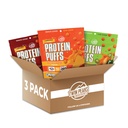Ingredientes Twin Peaks Baixo Carb, Puffs Keto Friendly Protein, (Pacote Variety, 2,1 Onça), 2 Servings, 3 Pack (60g, 42g Protein, 4g Carbs)