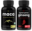 NutraChamps Maca Root Cápsulas e Coreano Ginseng Cápsulas 2 Pack Bundle