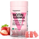 Biotin Gummies para o crescimento do cabelo 10000mcg - Vegan Biotin Vitaminas Suporta Cabelo Saudável, Pele e unhas, Vitamina Gummy cabelo para mulheres e homens - Não-GMO, Suplemento mastigável