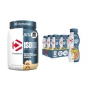 Pacote de Dymatize Performance Protein Shake, Fruity Pebbles (12 pack) + ISO100 Whey Protein Powder Isolate, Gourmet Vanilla (20 Servings)