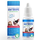 Tratamento de mite de ouvido para cães e gatos - rápida ação Itch alívio & limpador, Vet-recomendada fórmula com calmante Aloe Vera, limpador em contato & acalma coceira, solução de limpeza de ouvido gentil, 0,75 fl oz
