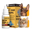 Gotas de ouvido para o tratamento da infecção do ouvido, tratamento de ácaros do ouvido, limpeza do calmante do fígado do cão, remoção da cera do ouvido, alívio do ouvido com comichão para cães e gatos
