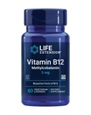 Extensão de vida Vitamina B12 Metilcobalamina, Nerve Health Supplement, Suporte Cognitivo, Vitamina Energética, metilcobalamina B12, 5 mg, Solução rápida, Sem glúten, Não-GMO, Vegetariano, 60 pastilhas