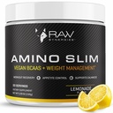 RAW Synergies Amino Slim - Suplemento Estilo de Vida Activo para Metabólico & Mindful Comer Suporte - Músculo & Energia Suporte - Açúcar-Free & Vegan - Limonada - 20 Servings