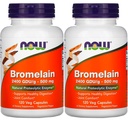 Agora Alimentos Bromelain 2400Gdu/500mg, 120 Veg Cápsulas (Pacote de 2)
