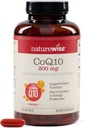 NaturezaWise CoQ10 200mg Softgels, Ubiquinone de alta potência - Coenzyme Q10 Suplemento - Antioxidante para a saúde do coração + Energia - Vegan, Não-GMO, Gluten-Free - 200 Count[200-Day Supply]