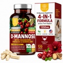 Número Um Nutrition Premium D Mannose Supplement for Women and Men [Max Strength, 1350MG] Natural D-Mannose with Cranberry, Hibiscus and Dandelion for Urinary Tract Health, 120 Count