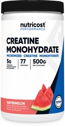 Nutricost Creatina Mono-hidrato em pó (Melancia, 500 Gram) - Creatina Micronizada Suplemento - Vegan, Não-GMO, Gluten Free