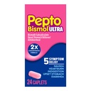 Pepto Bismol ULTRA Caplets, alívio estomacal perturbado, alívio das náuseas, alívio da azia, alívio da indigestão, medicação anti diarréia para adultos - 5 alívio do sintoma, 24 quilates