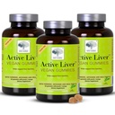 Novas pastilhas Nórdicas Ativas de fígado, Cardo de leite, Alcachofra e Suplemento Açafrão, Pêssego Natural & Mango Flavor, Açúcar livre & Vegan, 60 contagem (Pacote de 3)