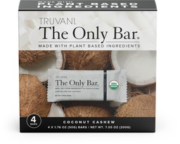 Truvani planta baseado Snack Bares de coco de caju 4 Pack , 5g de proteína , USDA orgânico e Vegan , , O único bar , leite, soja, e glúten grátis ,