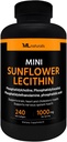 ML Naturals Mini girassol Lecitina 240 Softgels. Fosfatidilcolina, Fosfatidilinositol, Fosfatidiltanolamina, Ácido Fosfatídico, Compatibilizado com NSF e GMPc