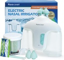 Sistema de irrigação nasal elétrica com 50 pacotes de sal, 2 modos limpador de nariz com autolimpeza e função de coleta de resíduos de auto para alívio Sinus Runny Nase, Congestão nasal, Coceira de nariz