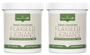 Lignans for Life - Natural Bulk Ground Flaxseed Powder - Ómega 3 & 6 ácidos gordos preenchidos Antioxidantes de alta fibra - Suporte Coração saudável e cabelo, Sistema imunológico saudável - 60 Servings 80mg por guia, 2 Pack