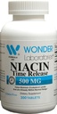 Wonder Laboratories High Potancy Time Release Niacin (Vitamina B3) 500 Mg 300 Comprimidos Não-GMO, Suplemento sem glúten