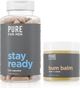Puro para homens Mantenha-se pronto suplemento de fibra (120 contagem) + Bum Balm Lotion cru para homens