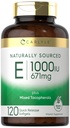 Carlyle Vitamina E com tocoferóis mistos 1000 UI ou 120 softgels