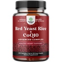Red Yeast Rice with CoQ10 Supplement - Advanced Healthy Heart & Healthy Cholesterol Levels Fórmula para Homens e Mulheres - Cápsula de força extra com Red Yeast Rice 1200 mg Cápsulas com CoQ10-240 Contagem