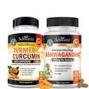 Cápsulas de Ashwagandha de força extra (2 Mês de Fornecimento) Mais Curcumina Cúrmica com Extrato de Pimenta Preto 1500mg Complexo (tamanho experimental)