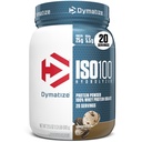 Dymatize ISO100 Whey Protein Powder Isolate, Cookies & Cream, 25g de proteína, 5,5g BCAAs, Menos de 120 Cal., Gluten Free, 1g de gordura, 1g de açúcar, 2g de carboidratos (20 Servões)