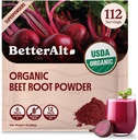 Better Alt Organic Beet Root Powder, USDA Certified - Suplemento de óxido nítrico, Suco de beterraba Superfood para coração saudável, Suplemento de beterraba, Beetroot Powder - 112 Servings, 1 lb